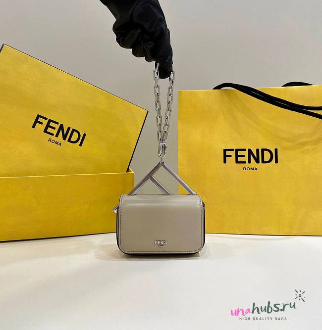 Fendi First Sight Nano Gray Leather Bag - 1