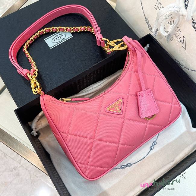 Prada Re-Edition 1995 Chaine Re-Nylon Pink Bag - 1