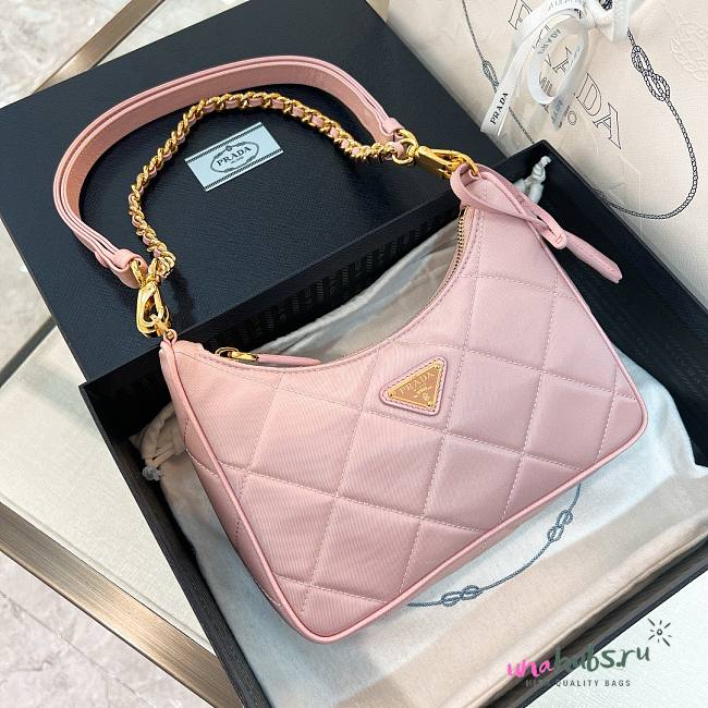 Prada Re-Edition 1995 Chaine Re-Nylon Light Pink Bag - 1