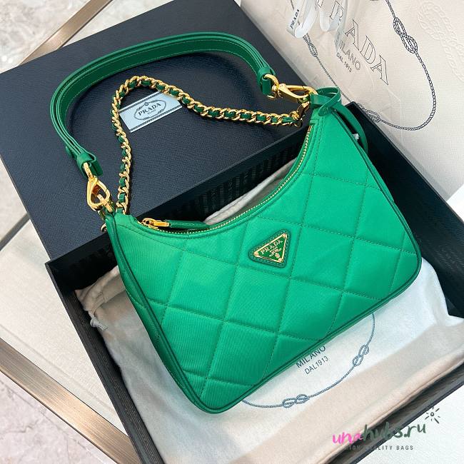 Prada Re-Edition 1995 Chaine Re-Nylon Green Bag - 1