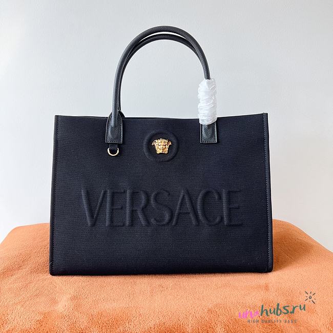 Versace La Medusa Top Black Handle Bag - 1