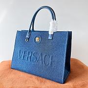 Versace La Medusa Top Denim Handle Bag - 3