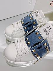 Valentino rockstud denim flatform trainer - 6