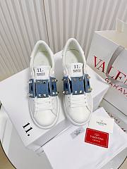 Valentino rockstud denim flatform trainer - 4