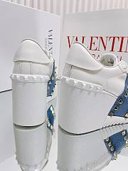 Valentino rockstud denim flatform trainer - 3