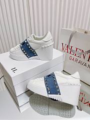 Valentino rockstud denim flatform trainer - 2