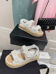 Chanel Dad White Tweed Sandal - 2