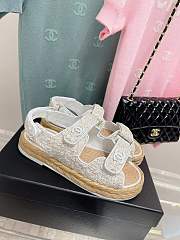 Chanel Dad White Tweed Sandal - 3