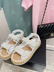 Chanel Dad White Tweed Sandal - 4