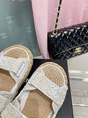 Chanel Dad White Tweed Sandal - 5