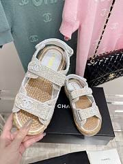 Chanel Dad White Tweed Sandal - 6