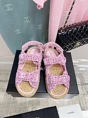 Chanel Dad Baby Pink Tweed Sandal - 6