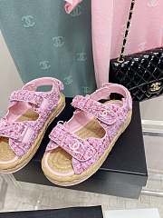 Chanel Dad Baby Pink Tweed Sandal - 5