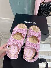 Chanel Dad Baby Pink Tweed Sandal - 4