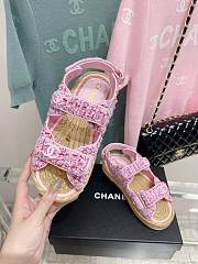 Chanel Dad Baby Pink Tweed Sandal - 3