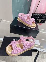 Chanel Dad Baby Pink Tweed Sandal - 2