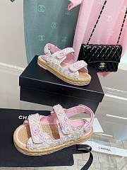 Chanel Dad Pink Tweed Sandal - 6