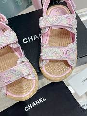 Chanel Dad Pink Tweed Sandal - 5