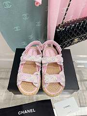 Chanel Dad Pink Tweed Sandal - 3