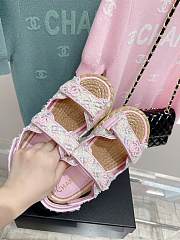 Chanel Dad Pink Tweed Sandal - 2