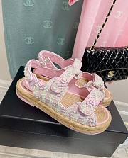 Chanel Dad Pink Tweed Sandal - 1