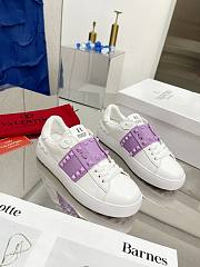 Valentino Garavani purple rockstud leather platform sneakers - 1