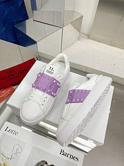 Valentino Garavani purple rockstud leather platform sneakers - 6