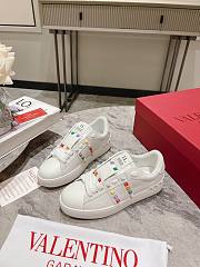 Valentino Garavani white rockstud leather platform sneakers - 4