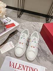 Valentino Garavani white rockstud leather platform sneakers - 5