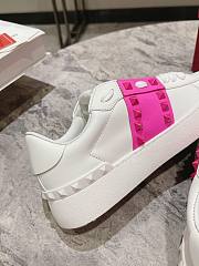 Valentino Garavani hot pink rockstud leather platform sneakers - 4