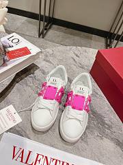 Valentino Garavani hot pink rockstud leather platform sneakers - 5