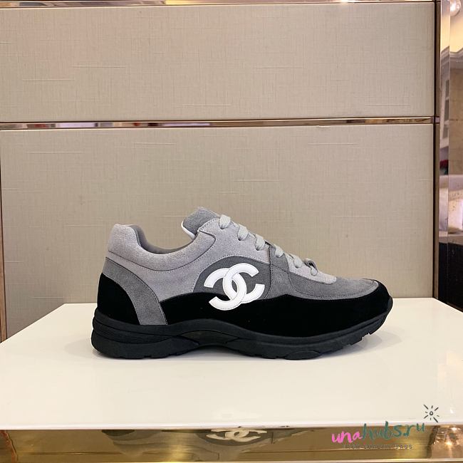 Chanel gray black shoes  - 1