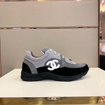 Chanel gray black shoes 