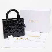 Dior lady medium all black patent bag 24cm - 1