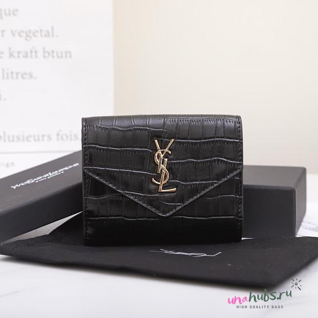 YSL Uptown black crocodile leather wallet - 1