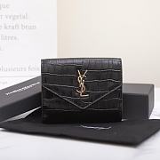 YSL Uptown black crocodile leather wallet - 1