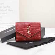 YSL Uptown red crocodile leather wallet - 1