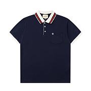 Gucci cotton piquet blue  polo  - 1