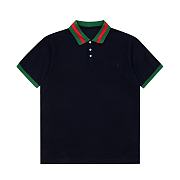 Gucci cotton piquet black polo - 1