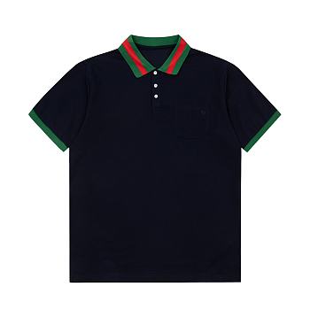 Gucci cotton piquet black polo