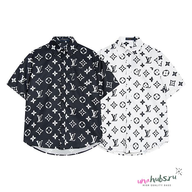 Louis vuitton logo shirt ( black/ white) - 1