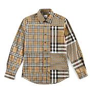 Burberry classic fit patchwork check cotton shirt  - 1