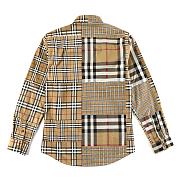 Burberry classic fit patchwork check cotton shirt  - 4