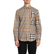 Burberry classic fit patchwork check cotton shirt  - 6