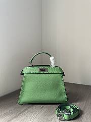 Fendi Peekaboo ISeeU small green topstitching bag - 3