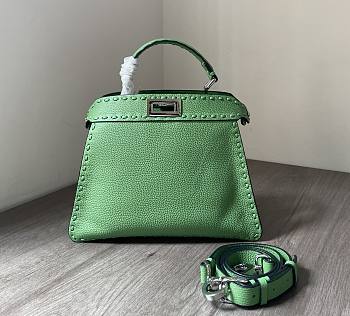 Fendi Peekaboo ISeeU small green topstitching bag