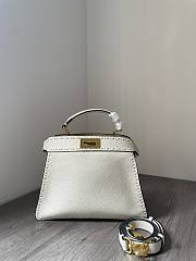 Fendi Peekaboo ISeeU small white topstitching bag  - 4