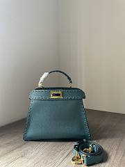 Fendi Peekaboo ISeeU small blue topstitching bag  - 4