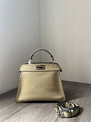 Fendi Peekaboo ISeeU small beige topstitching bag  - 2