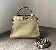 Fendi Peekaboo ISeeU small beige topstitching bag  - 1